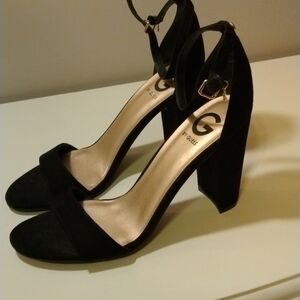 G by Guess black suede ankle strap shoes size 8 1/2